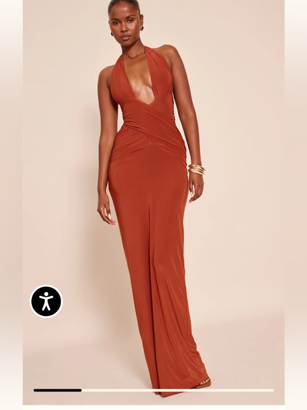 Pretty Little Things Slinky Extreme Plunge Maxi Dress